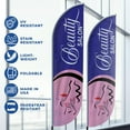thumbnail image 5 of Beauty Salon 2 Feather Flag(11.5Feetx2.5Feet) By Dreamcontroller For Business Outside With Optional Add-On Pole(15Feet) and Groundspike | Custom Swooper Flag | Made In Usa, 5 of 7