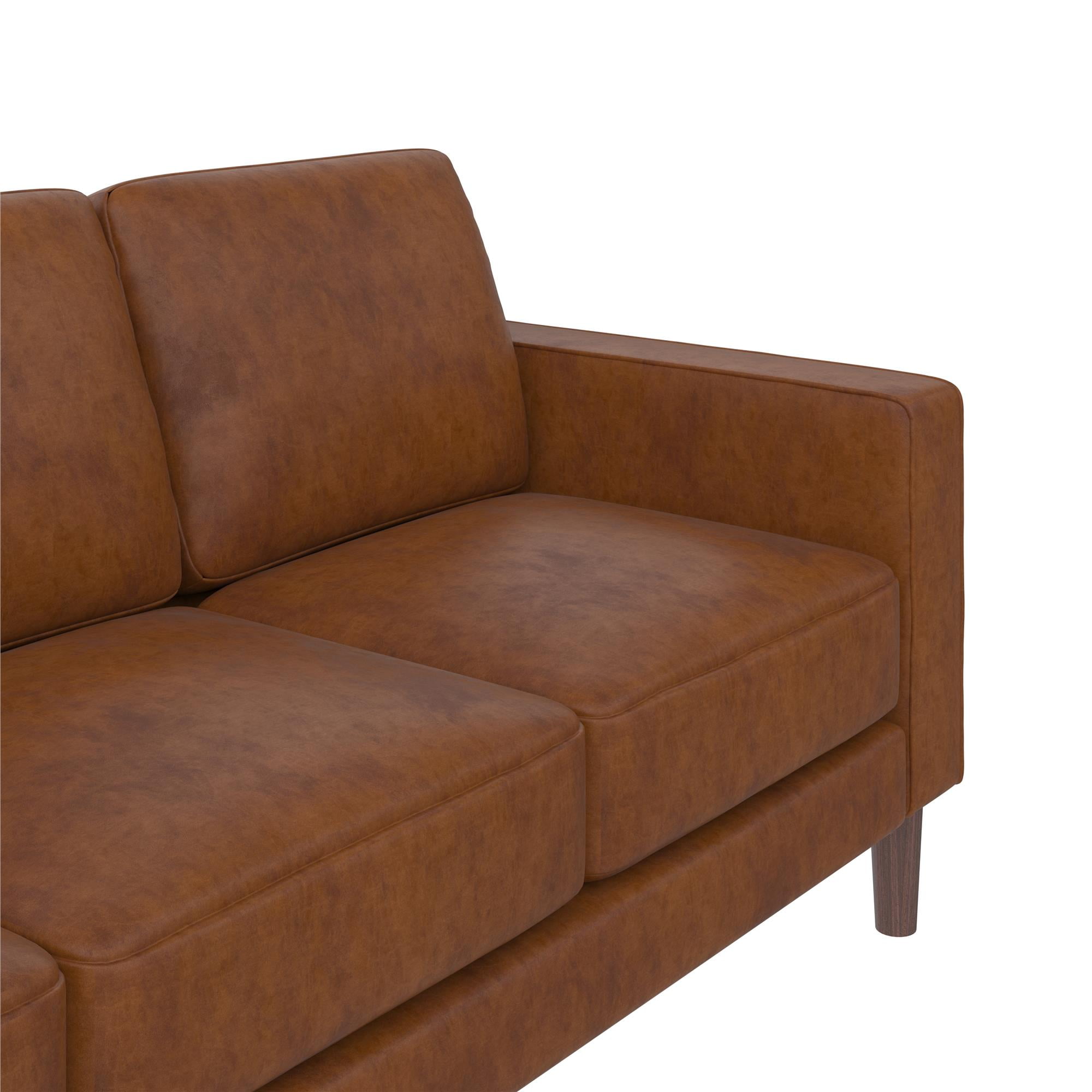 DHP Bryanna 3 Seater Sofa , Camel Faux Leather