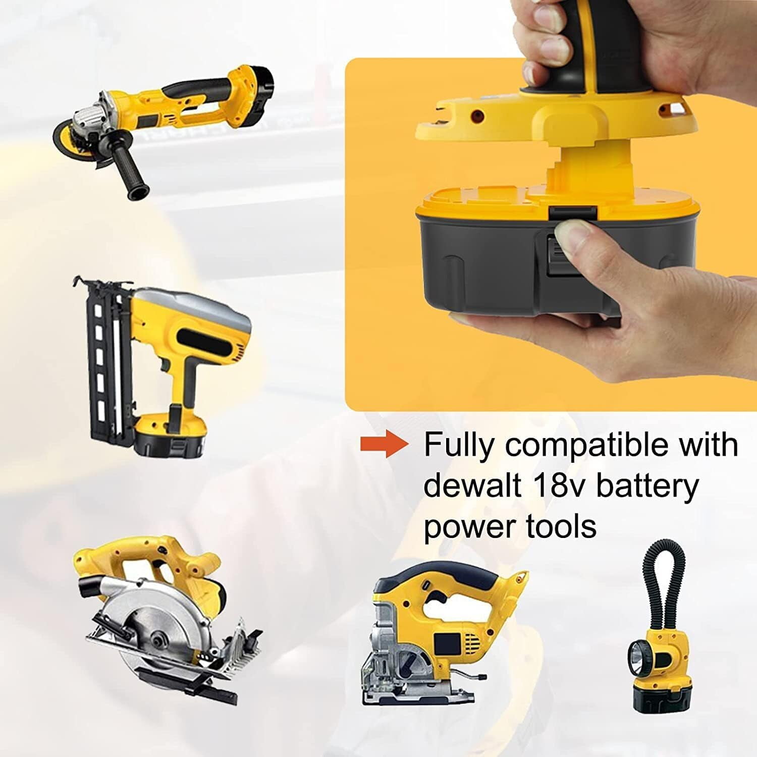 4Pack Replacement for Dewalt 18V Battery NiMH Compatible with Dewalt 18 Volt Battery DC9098 DC9096 DC9099 DC970 DW9095 DW9096 DW9098 DW9099 DE9039 DE9095 DE9096 Cordless Tools
