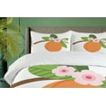 thumbnail image 4 of Ambesonne Peach Duvet Cover Sets, Fruit Branch with Flowers, 2-Queen, Apricot Olive Green, 4 of 7