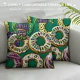 thumbnail image 3 of PHYHOO Happy Mardi Gras Throw Pillow Cover, Holiday Party Cushion Case Decoration for Sofa Couch, 3 of 5