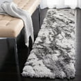 thumbnail image 2 of SAFAVIEH Horizon Konstantinos Abstract Shag Runner Rug, Grey/Ivory, 2' x 17', 2 of 11