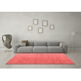 thumbnail image 3 of Ahgly Company Machine Washable Indoor Round Abstract Red Modern Area Rugs, 5' Round, 3 of 4
