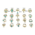 thumbnail image 6 of Hyasfey 20Pcs/Set Vintage Bohemian Open End Adjustable Ring Set Crown Eagle Shape Faux Turquoise Knuckle Rings Fashion Jewelry Gift, 6 of 8