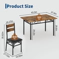 thumbnail image 3 of Space-Saving 3 Piece Industrial Dining Table Set – Rectangular Wooden Kitchen Table with 2 Upholstered High Back Chairs – Sturdy Metal Frame – Perfect for Small Spaces and Apartments – Vintage Brown, 3 of 6