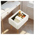 thumbnail image 2 of Vanity Stool Chair with Storage, Ottoman Faux Fur Soft Padded Makeup Footstools Seat with 4 Metal Legs Anti-Slip Adjustable Feet Modern, 2 of 6