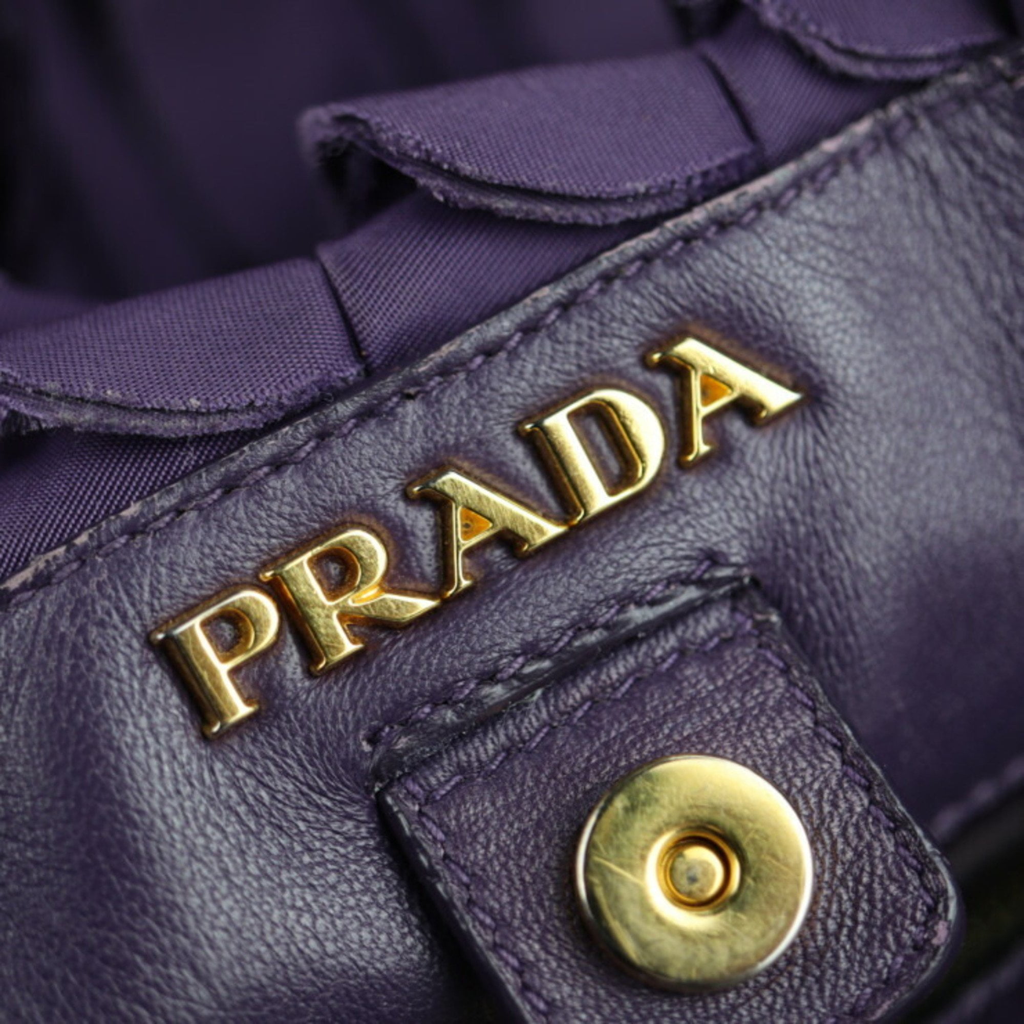 Bibliothèque leather tote Prada Purple in Leather - 25796102