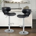 thumbnail image 2 of Set de 2 Bancos Barra Alto Negro Giratorio Altura Ajustable,  con Reposapié y Respaldo HOMEMAKE FURNITURE Contemporáneo, 2 of 7
