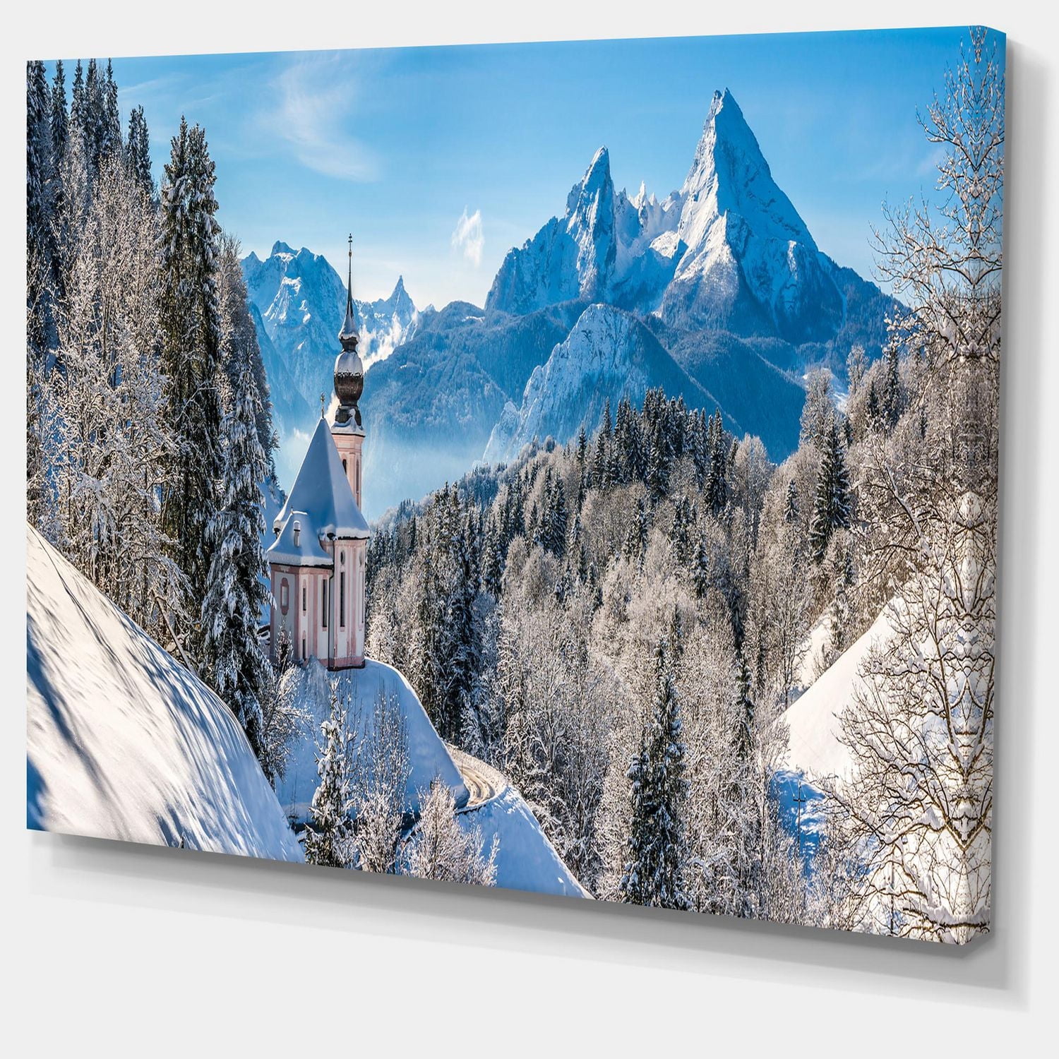 Designart Winter in the Bavarian Alps Canvas Wall Art