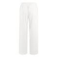 thumbnail image 6 of WULMLEO Linen Pants Women Spring Summer Dressy Casual High Waisted Drawstring Pant Cotton Straight Leg Lounge Trousers White XL, 6 of 6