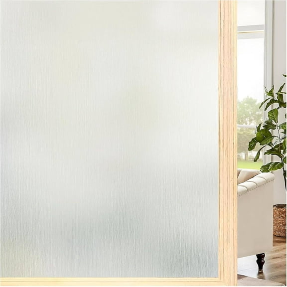 Fancy-Fix Window Privacy Film Static Cling, Non-Adhesive Removable Privacy Window Film, Frosted Glass UV Blocking Window Tint for Home（Silver 17.32" x 78.7"）