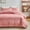 Pink#4, variant on Double Sided Washed Quilted Bed Cover Set | 3 Piece Solid Color Reversible Comforter Cover & 2 Pillowcases | Soft Polyester Bedding for Adults & Kids | White Pink Blue Beige Gray