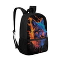 thumbnail image 2 of Uorisanigo Kids School Backpack 6-12 Year, Flame Wolf School Bag Backpack for Girls Boys 17 inch, Large Capacity Lightweight Multifunctional Casual Daypack for Schools, Travel & Sports, 2 of 6