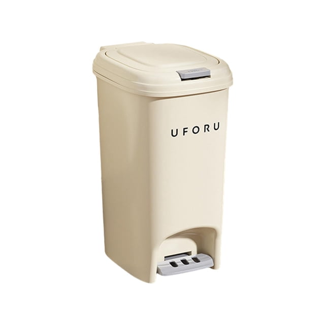 simhoa Foot Pedal Garbage Bin Kitchen Step Trash Can for Toilet Laundry Room Garage 15L