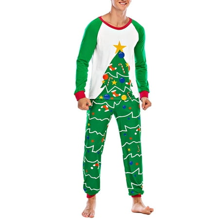 

Njoeus Men s Striped Long Sleeve Christmas Top Pants Two Piece Pajamas