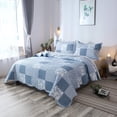 thumbnail image 2 of Kasentex Country-Chic Printed Pre-Washed Quilt Set - Microfiber Fabric Quilted Pattern Bedding with Pillow Sham(s), Multi-Blue A, Twin Size, 2 of 3