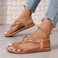 thumbnail image 6 of Mepaouo Thong Flat Sandals for Women Casual T-Strap Dress Slip on Shoes Elastic Band Flip Flops Khaki 6, 6 of 8