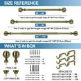 thumbnail image 3 of Urbanest Steel Ball Flat Button 1" 5/8" Double Drapery Curtain Window Rod Set - 28" to 48", Antique Brass, 3 of 6
