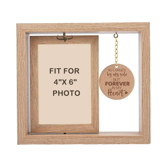 pdqouc Dog Memorial Gifts for Loss of Dog Rotating Wooden Picture Frame for 4 x 6 Photo Pet Memorial Gifts for Dog Cat Dog Loss Remembrance Gift