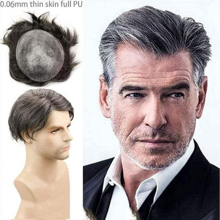 European and American Real man Hair Male Replacement System Wig Device ...