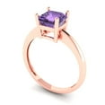 thumbnail image 2 of Solitaire Engagement Ring for Women - 1ct Simulated Alexandrite in 14K Rose Gold Promise Ring, 2 of 6