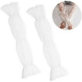 thumbnail image 7 of 1 Pair Polyester Detachable Long Mesh Sleeves White Fingerless Gloves Sheer Gloves 59.5cm Long Bridal Arm Sleeves Women Long Lace Gloves for Wedding Dess Sweater Prom Opera Theme Party for DIY, 7 of 7