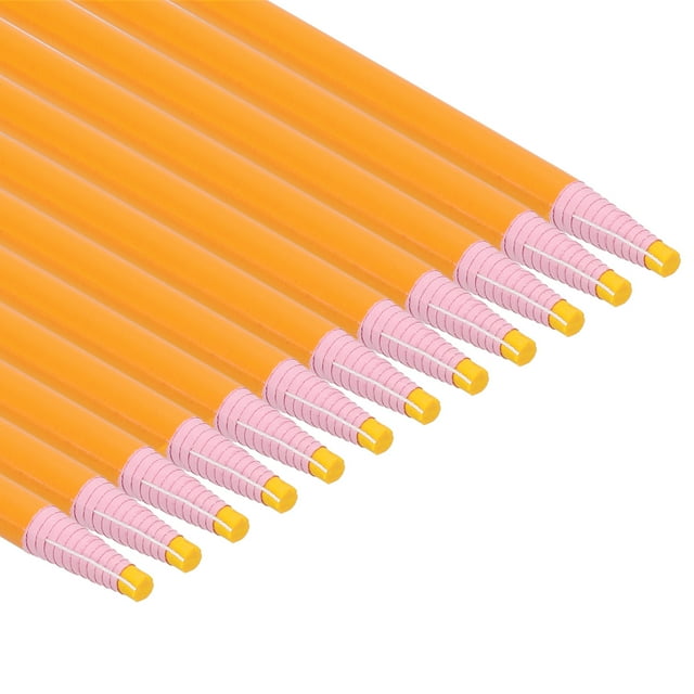 Lápices de cera despegables Uxcell de 6.77'' x 0.33'' de madera para vidrio, prendas, vinilo, metal, 12 Pcs amarillos