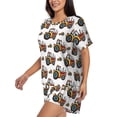 thumbnail image 2 of Picia Cartoon Tractor Pajamas Sets for Women Soft Short-Sleeved Pjs with Lounge Shorts Two Piece Sleepwear-3X-Large, 2 of 9