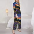 thumbnail image 3 of Pofeuu Galactic Night Over Meadow Print Womens Pajamas Set Long Sleeve Sleepwear Button Down Nightwear Soft Pj Lounge Sets Button Down Pajamas Women-Medium, 3 of 7