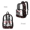 thumbnail image 2 of ZIATUBLES 17 Inch Heavy Duty Clear Backpack, Fabric & PVC Transparent Bag with Soccer Mom Heartbeat Print, Large Capacity See Through Bag Easy to Clean for School College Work, 2 of 7