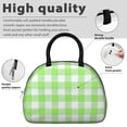 thumbnail image 4 of Green and White Checkered Pattern Insulated Lunch Bag,Leakproof Large Capacity Lunch Box for Work,Picnic or Travel,11.4 X 6.7 X 8.3 Inches, 4 of 6