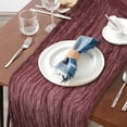 thumbnail image 6 of Unique Bargains Rustic Cheese Cloth Wedding Party Table Runner Wine Red, 6 of 6