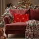 thumbnail image 4 of Cojín Decorativo con Diseño de Árbol de Navidad y Copos de Nieve | Cojín Suave para Sofá o Sillón, Ideal para La Decoración de La Sala de Estar - Poliéster Rojo, 30 X 50 Cm - 1 Unidad, 4 of 6