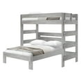 thumbnail image 2 of Plank+Beam Solid Wood Farmhouse Twin over Full L-Shaped Bunk Bed for Adults, Driftwood, 2 of 5