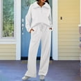 thumbnail image 2 of Prolriy Sweatsuits Women 2 Piece Outfit Womens 2 Piece Outfits Half Zip Hoodie Sweatsuit Sets Oversized Sweatshirt Baggy Fall Fashion Sweatpants Two Piece Sets for Women White XXXL, 2 of 5