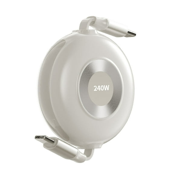 240W Retractable USB C to USB C Cable Fast Charging Type C Cord Suitable for Tablets Laptops Smartphone Gaming Consoles