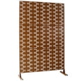 thumbnail image 4 of 76" H by 48" W Freestanding Metal Decorative Privacy Screen Brown | Creates separated spaces for deck, patio or balcony with rust-resistant durability, 4 of 11