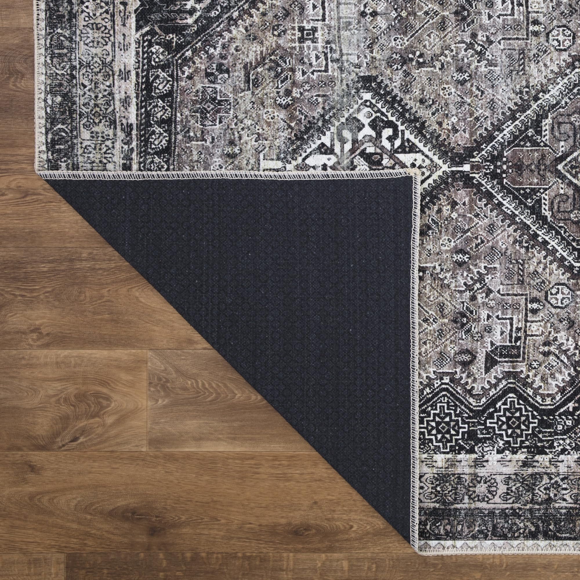 Keen Home Design Machine Washable Area Rugs with Non-slip Backing, Ideal for Hallway, Living Room, Bedroom, Kitchen and Laundry Room, Vintage Moroccan and Low Pile Rug - ( 6' x 9' )
