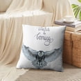 thumbnail image 4 of LALILO Throw Pillow Covers Beautiful Watercolor Flying Snowy Owl Cushion Cover 18" x 18", 2 Pack, 4 of 6