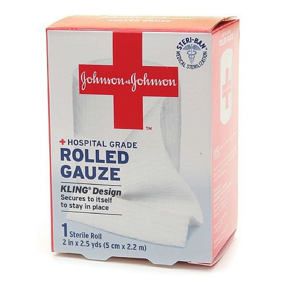 Johnson And Johnson Band Aid Kling Rolled Gauze, Small 2 Inch X 2.5 Yards - 1 Ea, 2 Pack