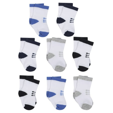 

Gerber Baby Boys Jersey Crew Wiggle Proof Socks 8-Pack