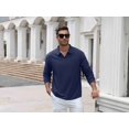 thumbnail image 6 of COOFANDY Long Sleeve Polo Shirts for Men Knit Polo Sweater Lightweight Ribbed Pullover Sweater for Men Casual Collared Shirts for Daily Life, Business and Sports in Autumn and Winter, 6 of 7
