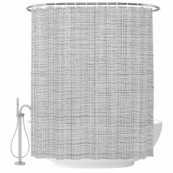 Grey Rustic Shower Curtain Set - 48" x 72" Washable Bathtub Curtain with 12 Hooks, Vintage Farmhouse GraySolid Color Waterproof Fabric Stall Shower Curtains for Bathroom/Bathtub Décor