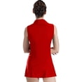 thumbnail image 2 of Alvivi Womens Tennis Golf Dress Training Uniform Sleeveless Zip Up A Line Tank Dresses Red 3XL, 2 of 7