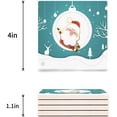 thumbnail image 3 of RYLABLUE Merry Christmas Santa Claus Set of 6 Coaster for Drinks, Absorbent Ceramic Stone Coasters Cup Mat with Cork Base for Home Kitchen Room Coffee Table Bar Decor, 3 of 4