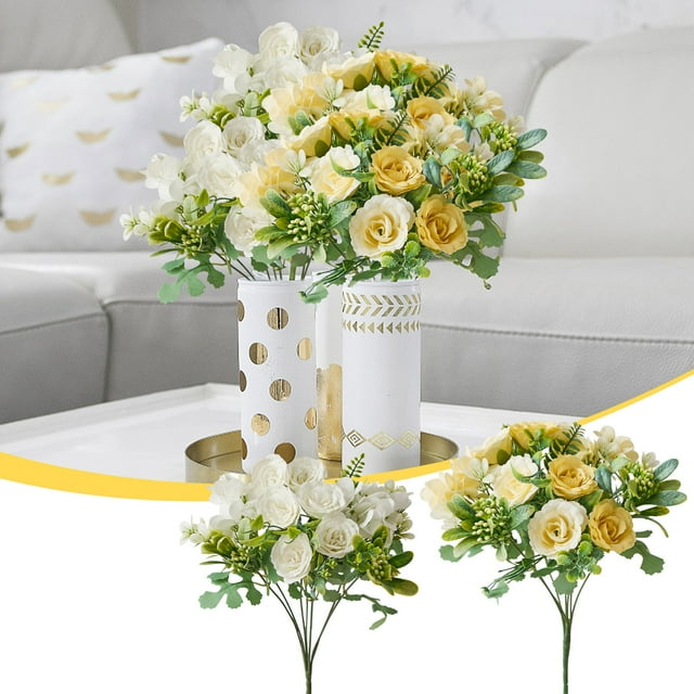 Arreglo de seda de pasto Pampas - Centros de mesa de flores artificiales para decoración de mesas, bodas, salón, hogar