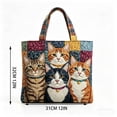 thumbnail image 3 of Quilted Tote Bag, Large Capacity Shoulder Handbag with Vintage Quilted Design, Foldable Shopping Travel Bag for Women Daily Commute Work School Outdoor Use, 3 of 8