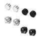thumbnail image 1 of Juego de pendientes de acero inoxidable Juego de pendientes negros para hombre Juego de moda múltiple, 1 of 1