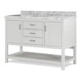 thumbnail image 2 of Furniture of America Freya 49" White Single Bathroom Vanity with White Carrera Marble Top and Undermount Sink, 2 of 12