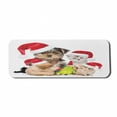 thumbnail image 1 of Christmas Computer Mouse Pad, Xmas Crew Cat Dog Bird Mouse and Rabbit Bunny with Santa Hats Grumpy Pets Picture, Rectangle Non-Slip Rubber Mousepad Large, 31" x 12", Multicolor, by Ambesonne, 1 of 2